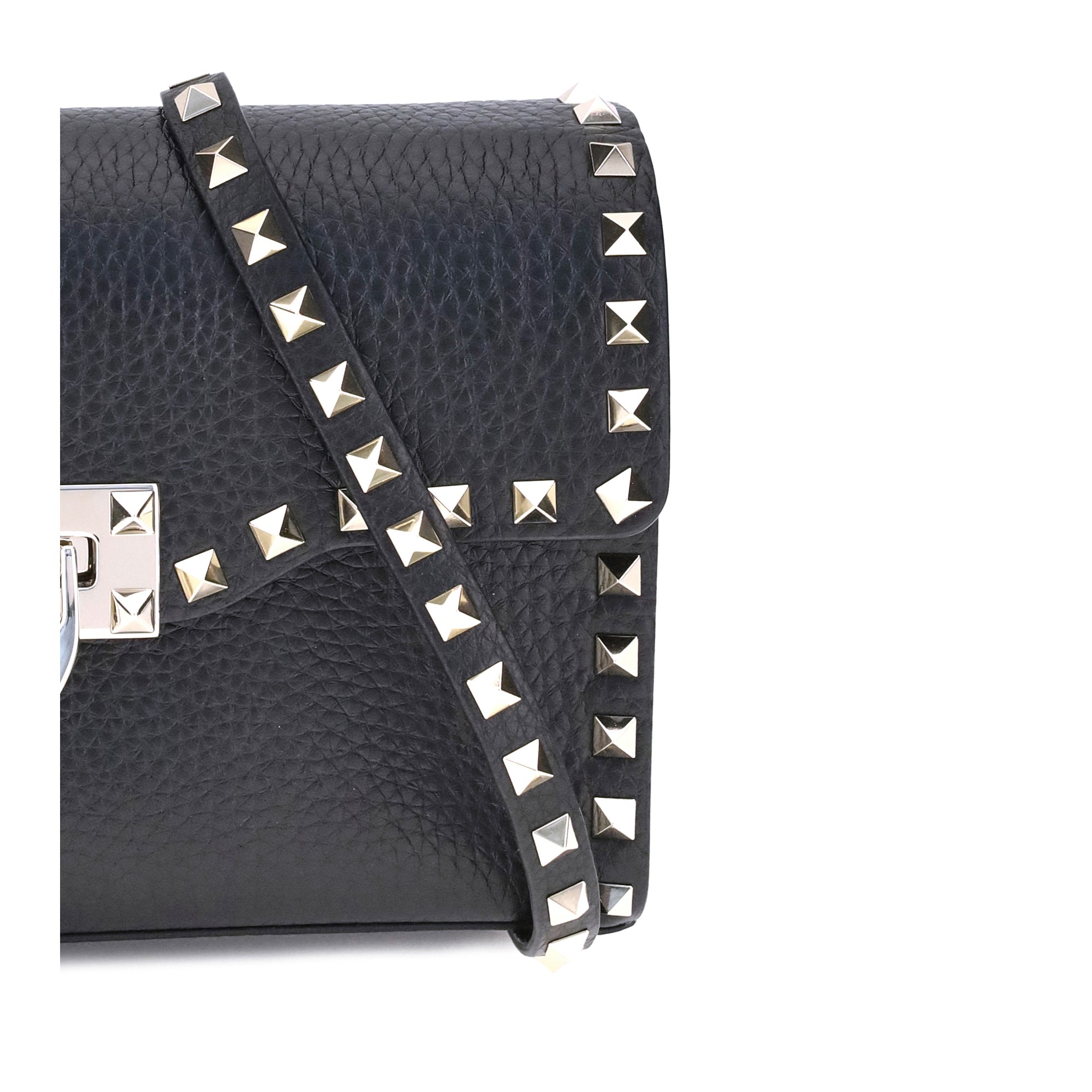 Rockstud mini Shoulder Bag in garnet calfskin