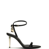 Shiny leather padlock pointy naked Sandal