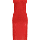 Strapless midi lace Dress