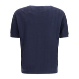 Short-sleeved cotton and silk Sweater