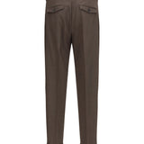 Carrot fit single pleat Pants in virgin wool
