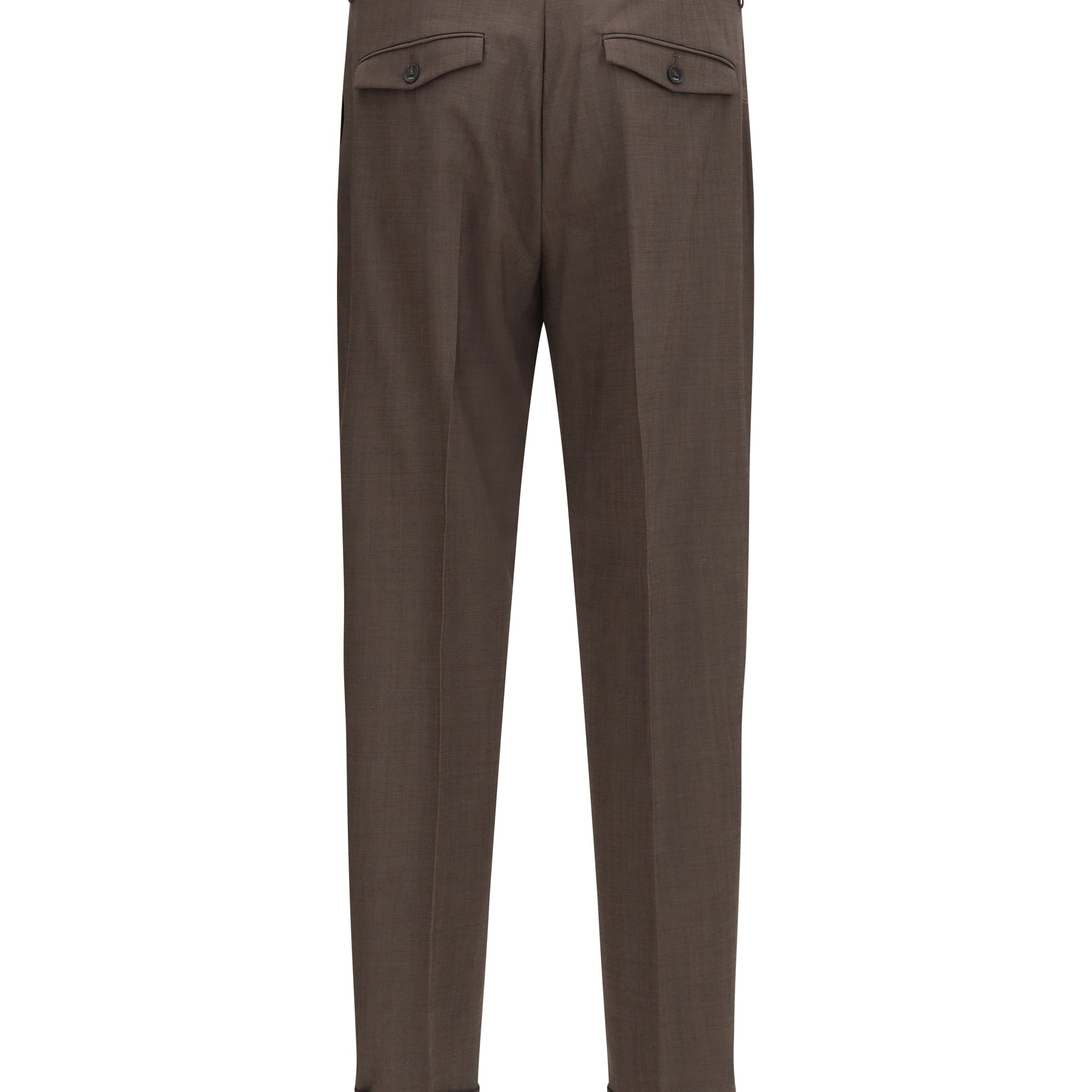 Carrot fit single pleat Pants in virgin wool