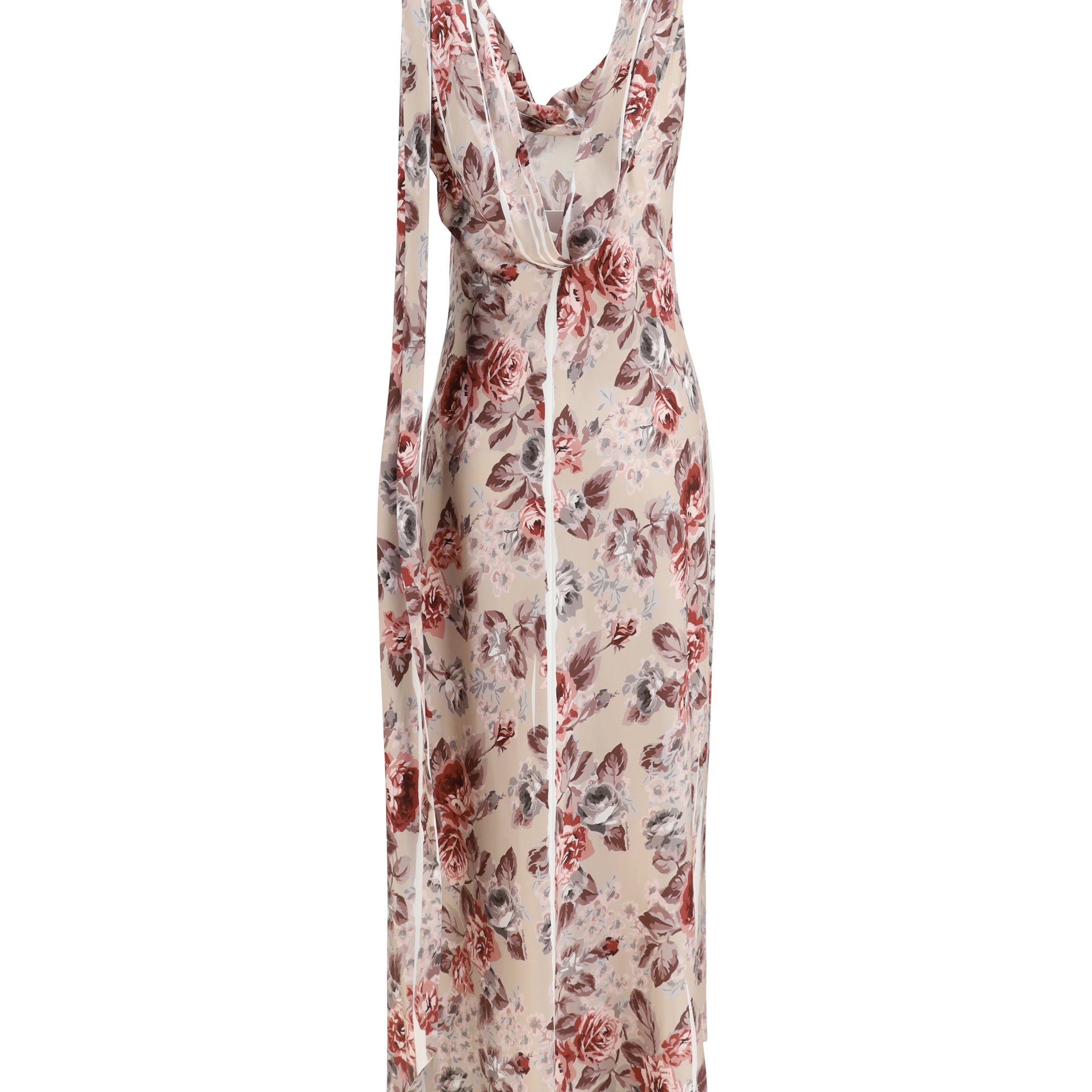 Draped floral-print Dress
