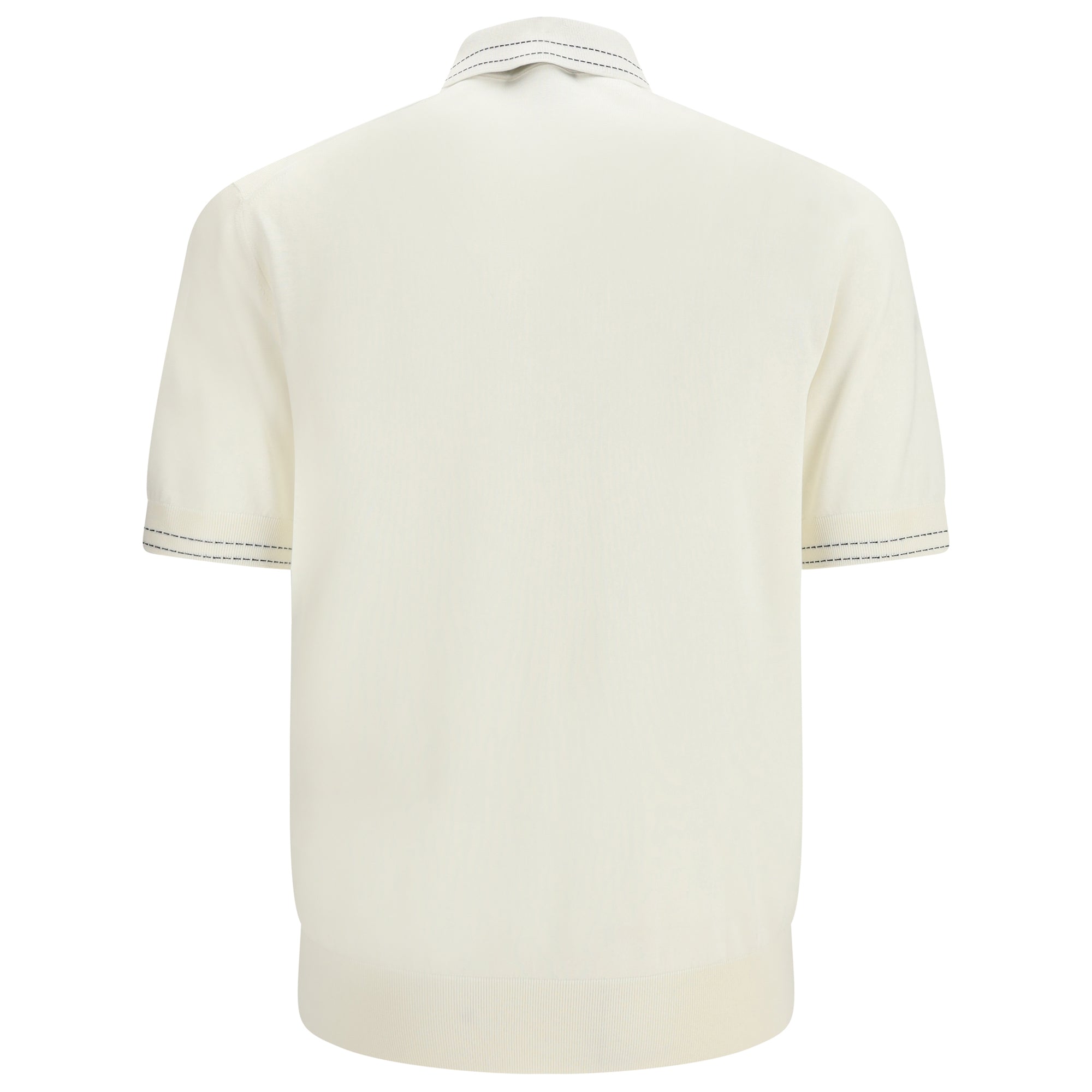 Silk Polo with collar and short sleeves