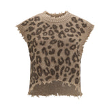 Animal-print cashmere Vest