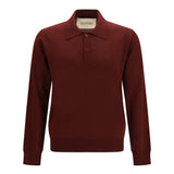 Long-sleeve wool Polo with VLogo