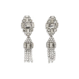 Silver-colored crystal drop Earrings