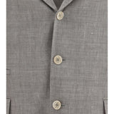 Deconstructed linen and wool chevron Jacket