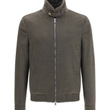 Wool zip Jacket with high collar