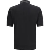 Silk Polo with collar and short sleeves