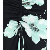 Draped floral print Dress