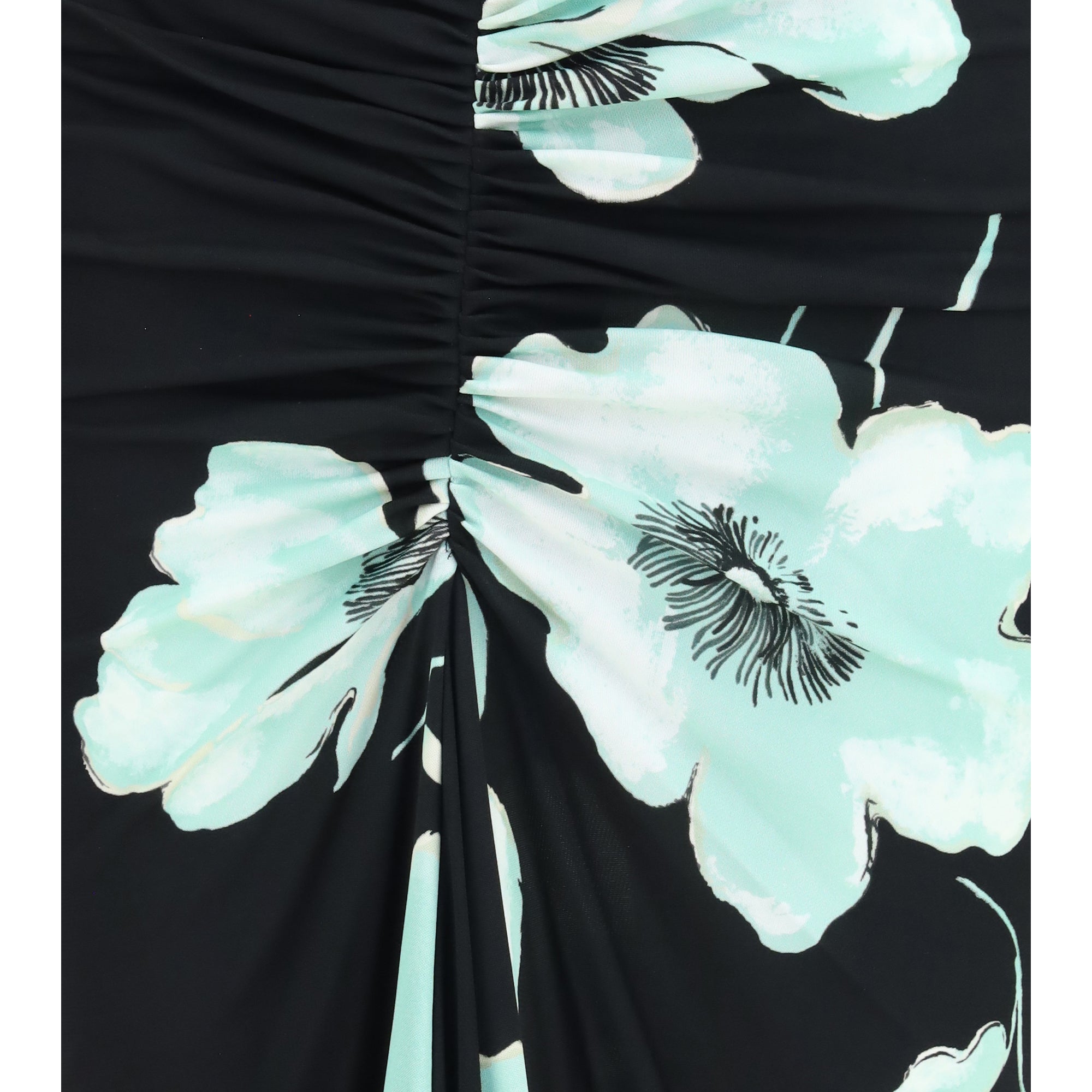 Draped floral print Dress