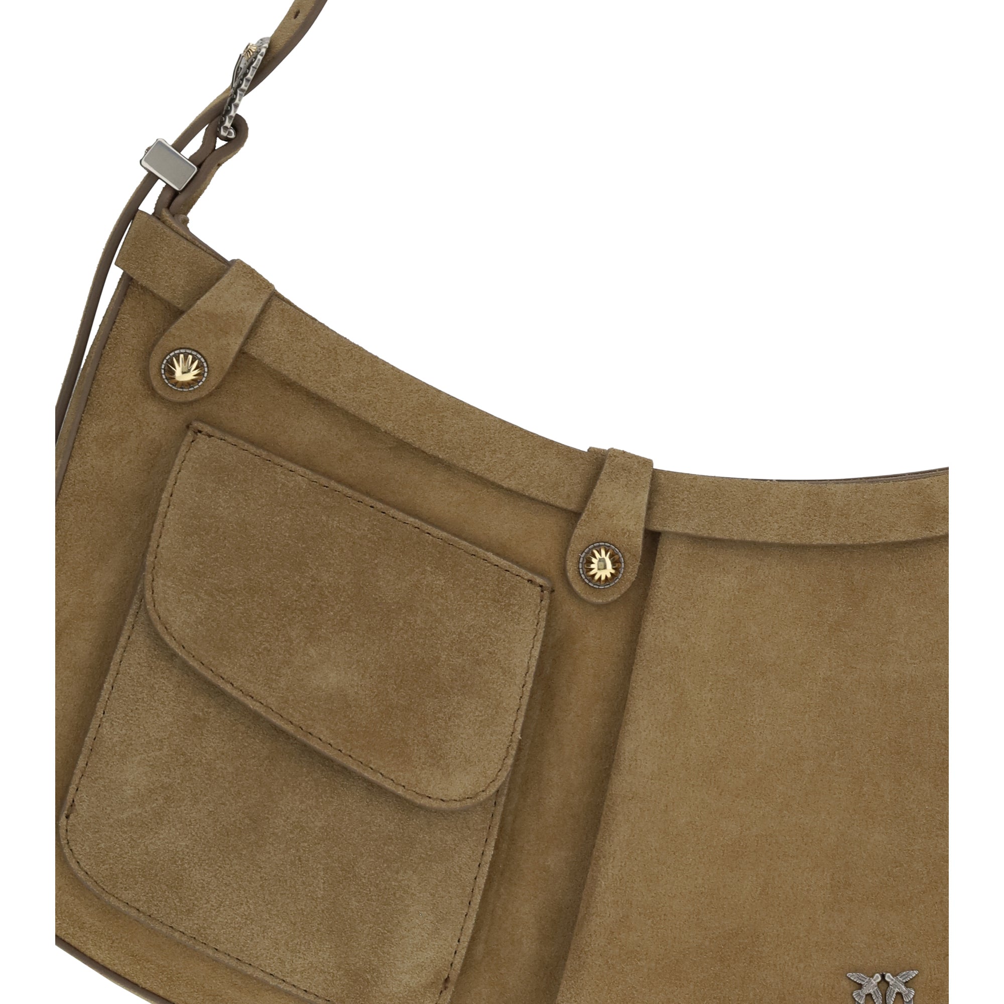 Large Pocket Body Shoulder Bag in suede