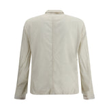 Jacket with multicolored button