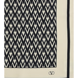 Silk Foulard with all-over monogram print