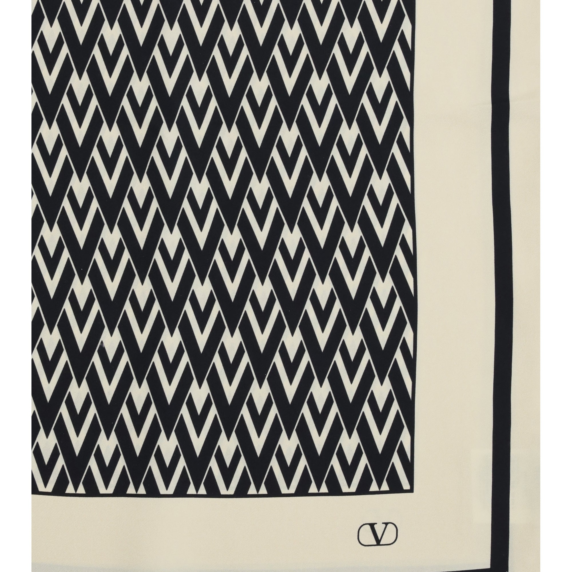 Silk Foulard with all-over monogram print