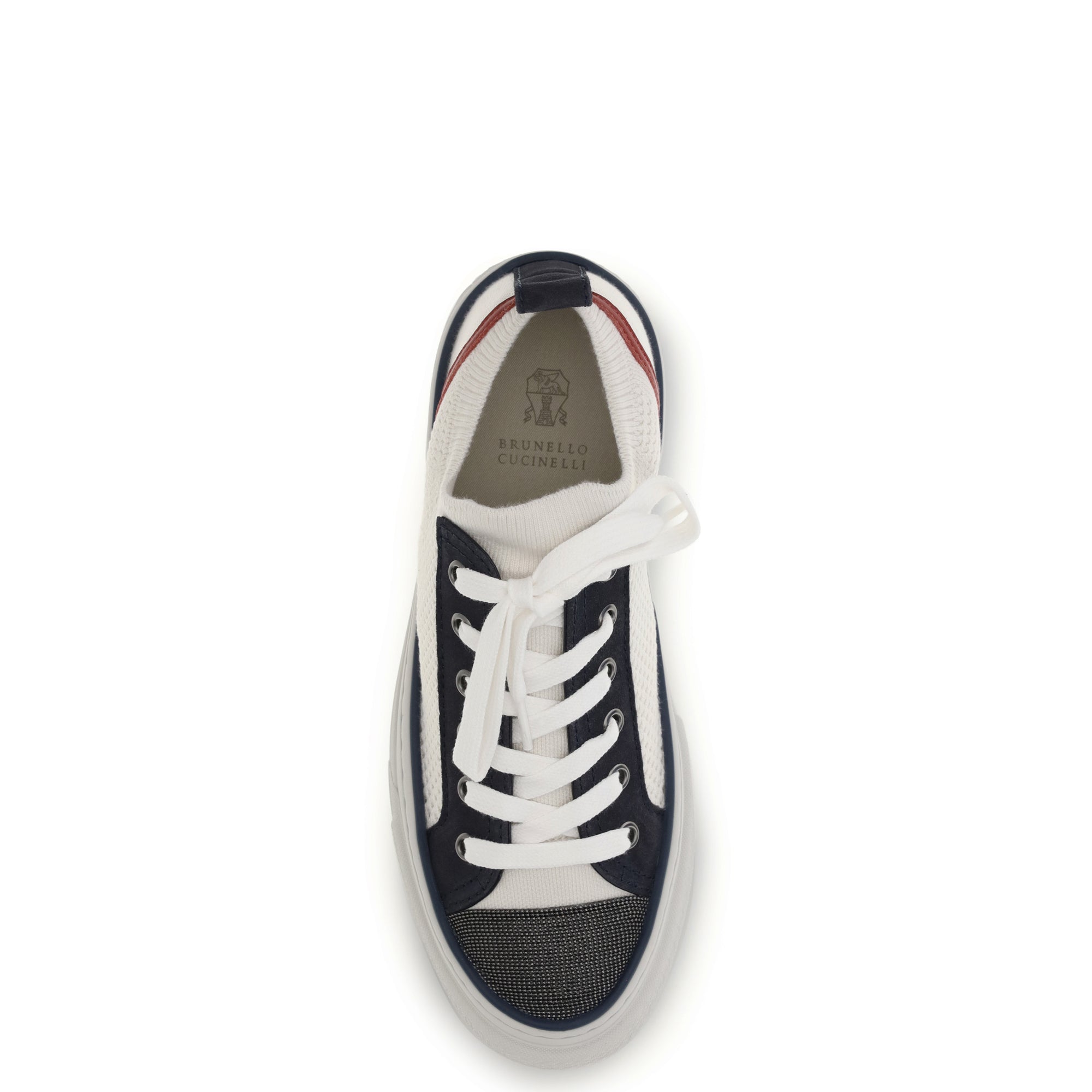 Cotton knit and suede Sneakers with Precious Toe