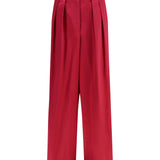 Wide pleated Pants in washed cotton and acetate