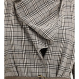 Wool Check Dress with a shawl collar