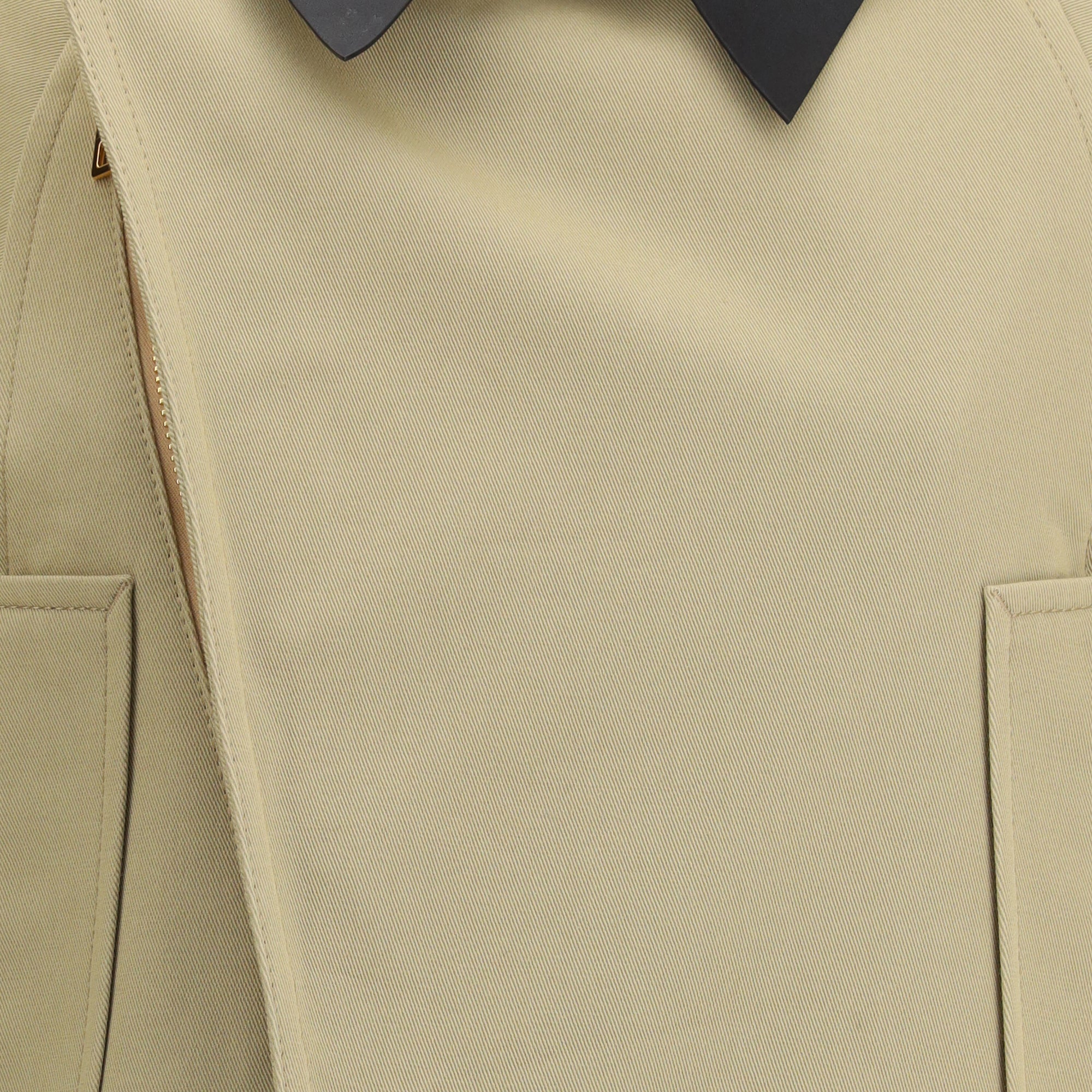 Cropped Cotton and Wool Caban