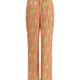 Bootcut Pants with placed paisley foliage print