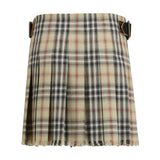 Check wool mini Skirt