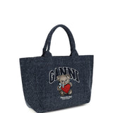 Medium denim Tote Bag with bear