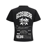 History print cotton T-shirt