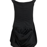 Off-shoulder puff skirt mini Dress
