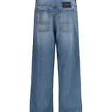 Patchwork-detail wide leg Jeans