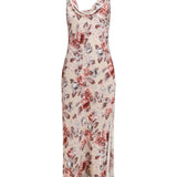 Draped floral-print Dress