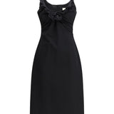 Sleeveless Dress with a draped neckline
