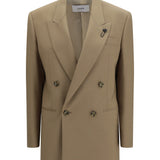 Double-breasted stretch wool blend Blazer