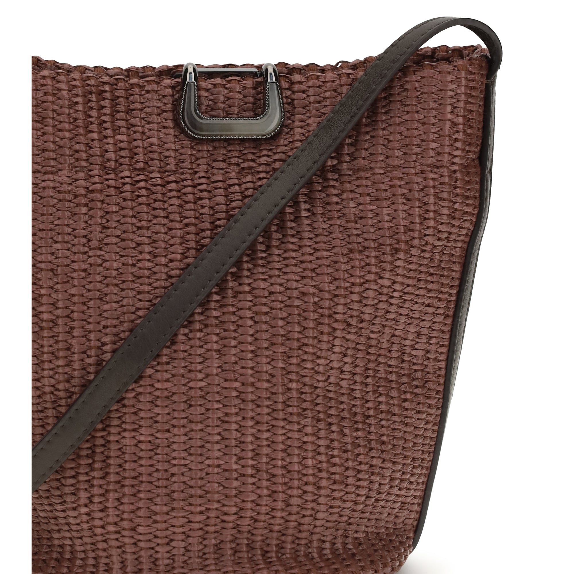 Small Sartorial Bucket Bag in raffia