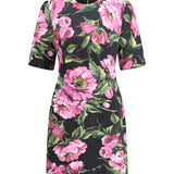 Peony print mini Dress