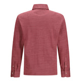 Long-sleeve Polo in mélange linen and cotton jersey
