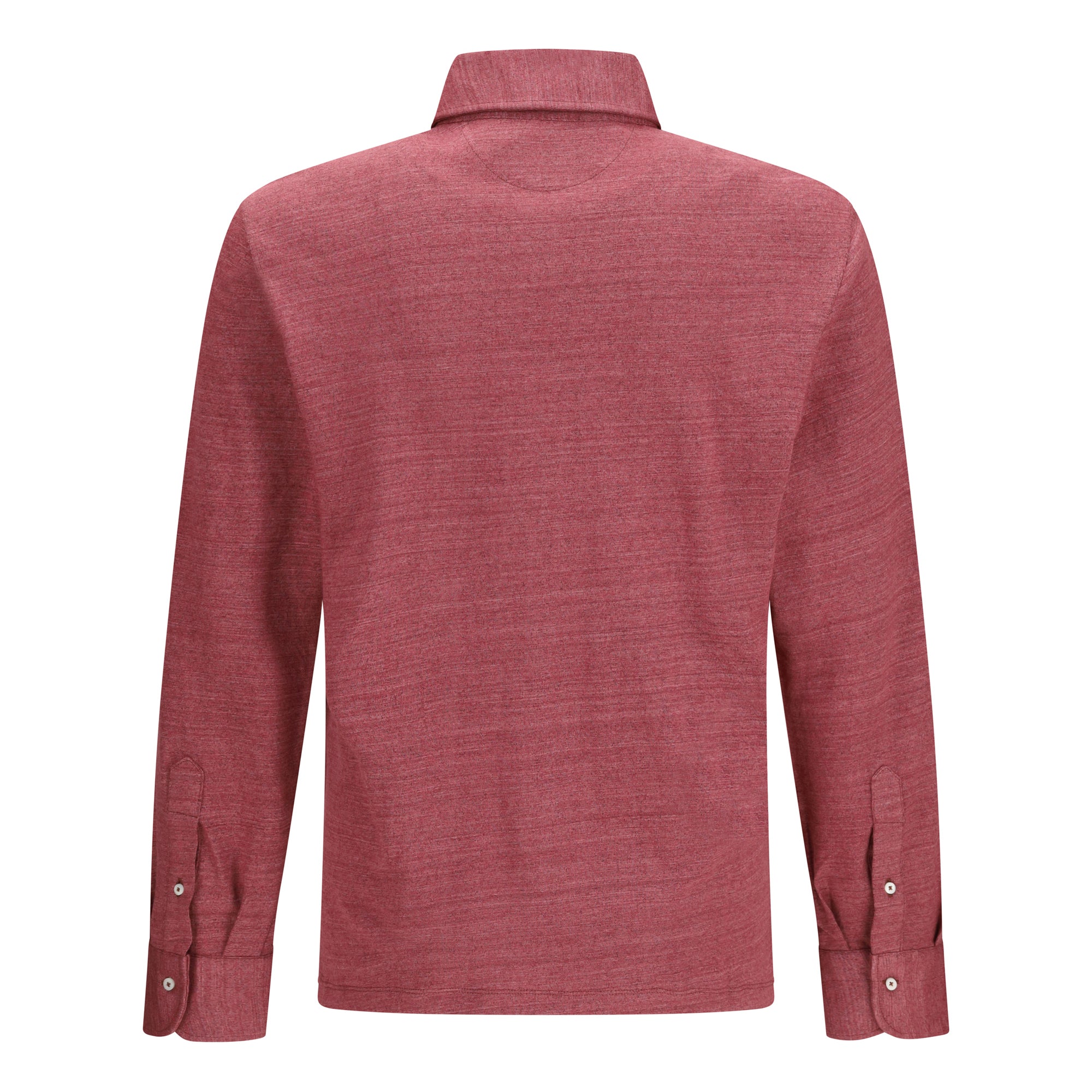 Long-sleeve Polo in mélange linen and cotton jersey