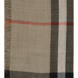 Check reversible wool and silk Scarf