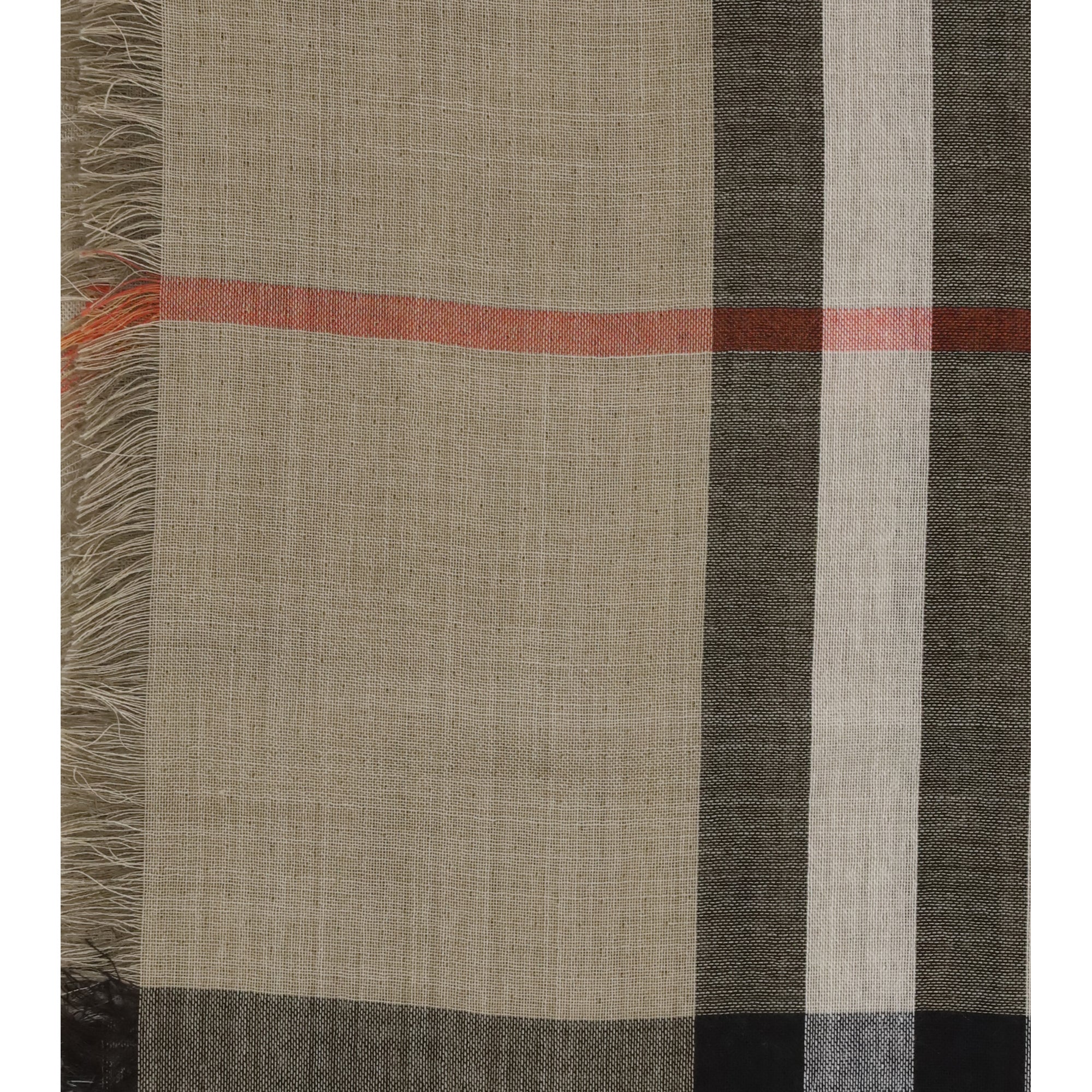 Check reversible wool and silk Scarf