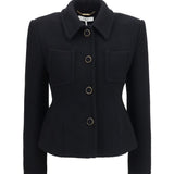 Cropped single-breasted Blazer with fabric buttons