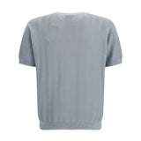 Short-sleeved cotton and silk Sweater