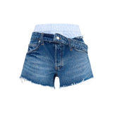 Denim Shorts with boxer detail