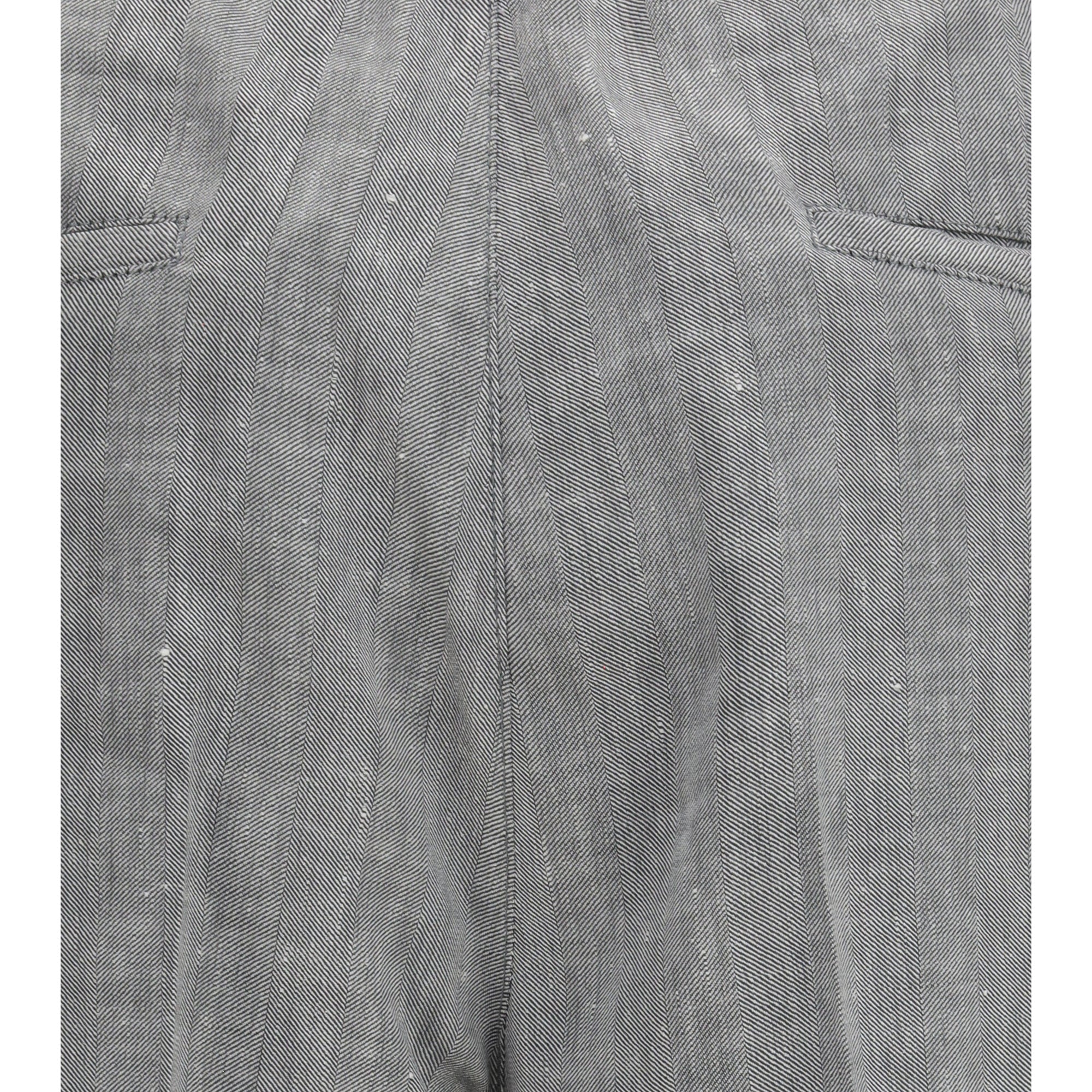 Herringbone linen and wool Pants
