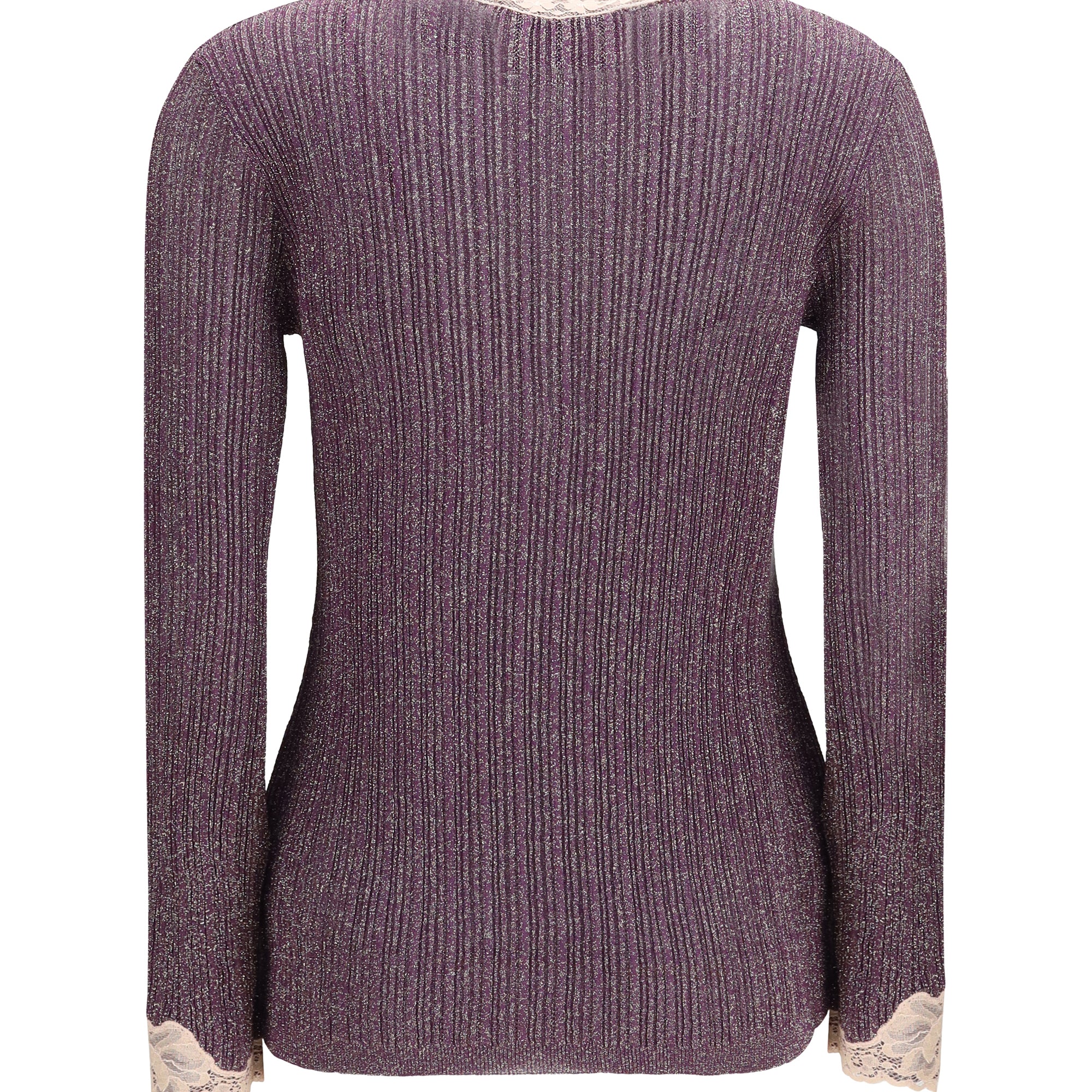 Lurex knit Cardigan with lace