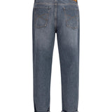 Straight-leg turn-up Jeans