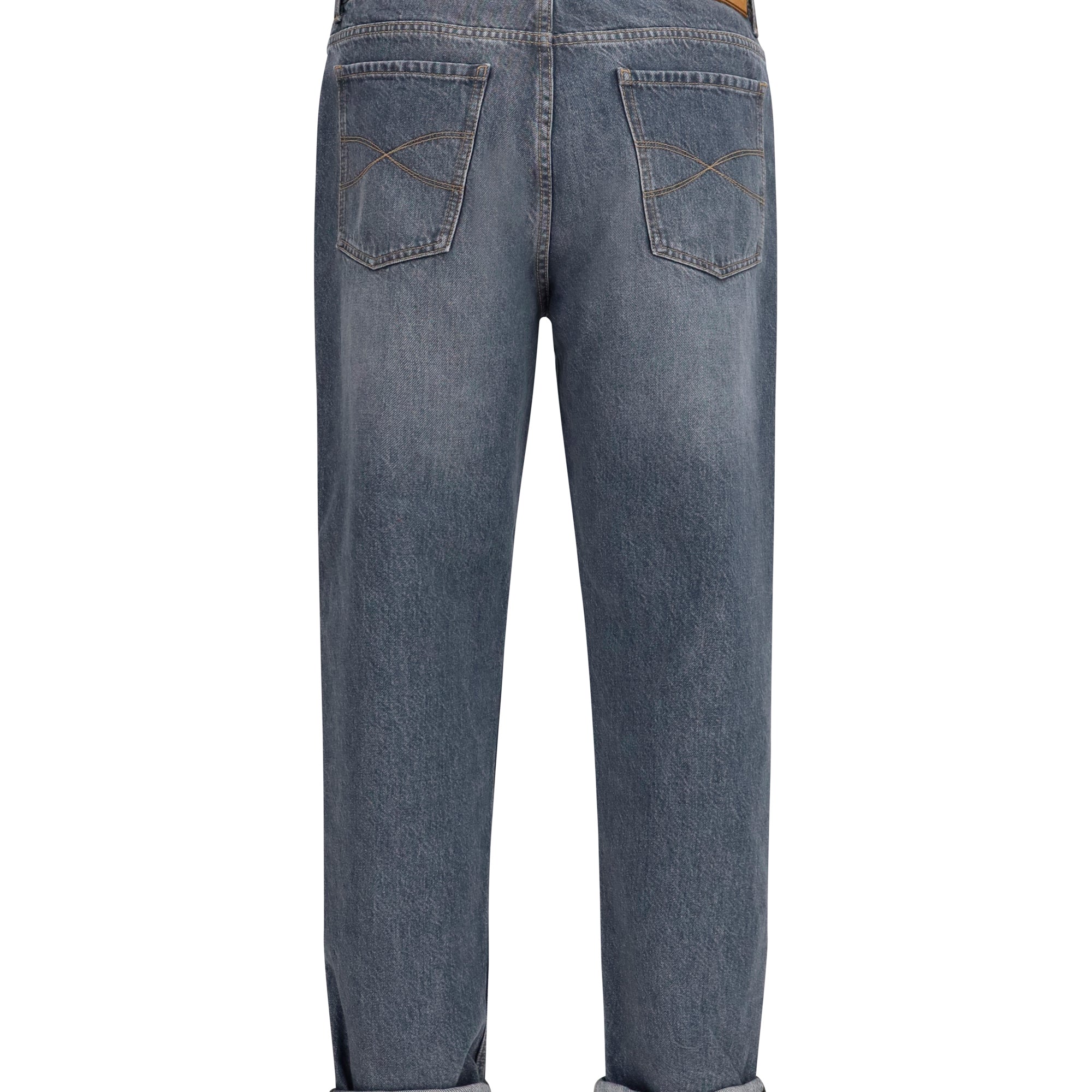 Straight-leg turn-up Jeans