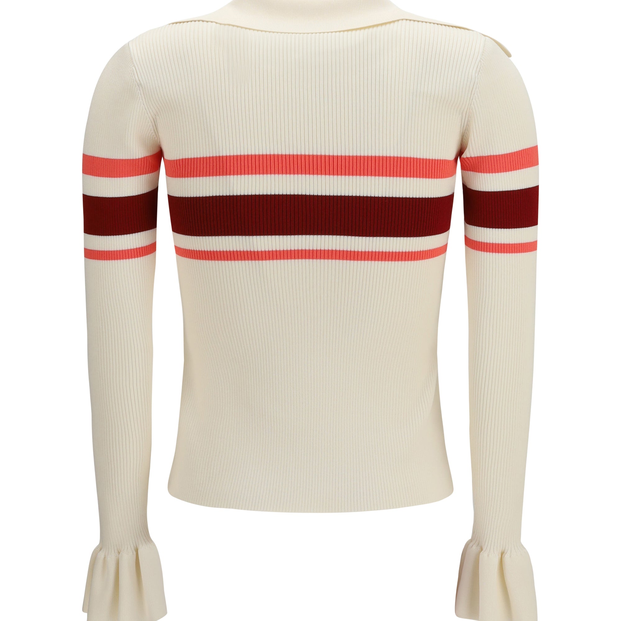 Striped viscose knit button Top