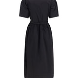 Midi Dress with bows and puff shoulders