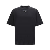 Round neck short sleeve T-shirt with D-ring detail