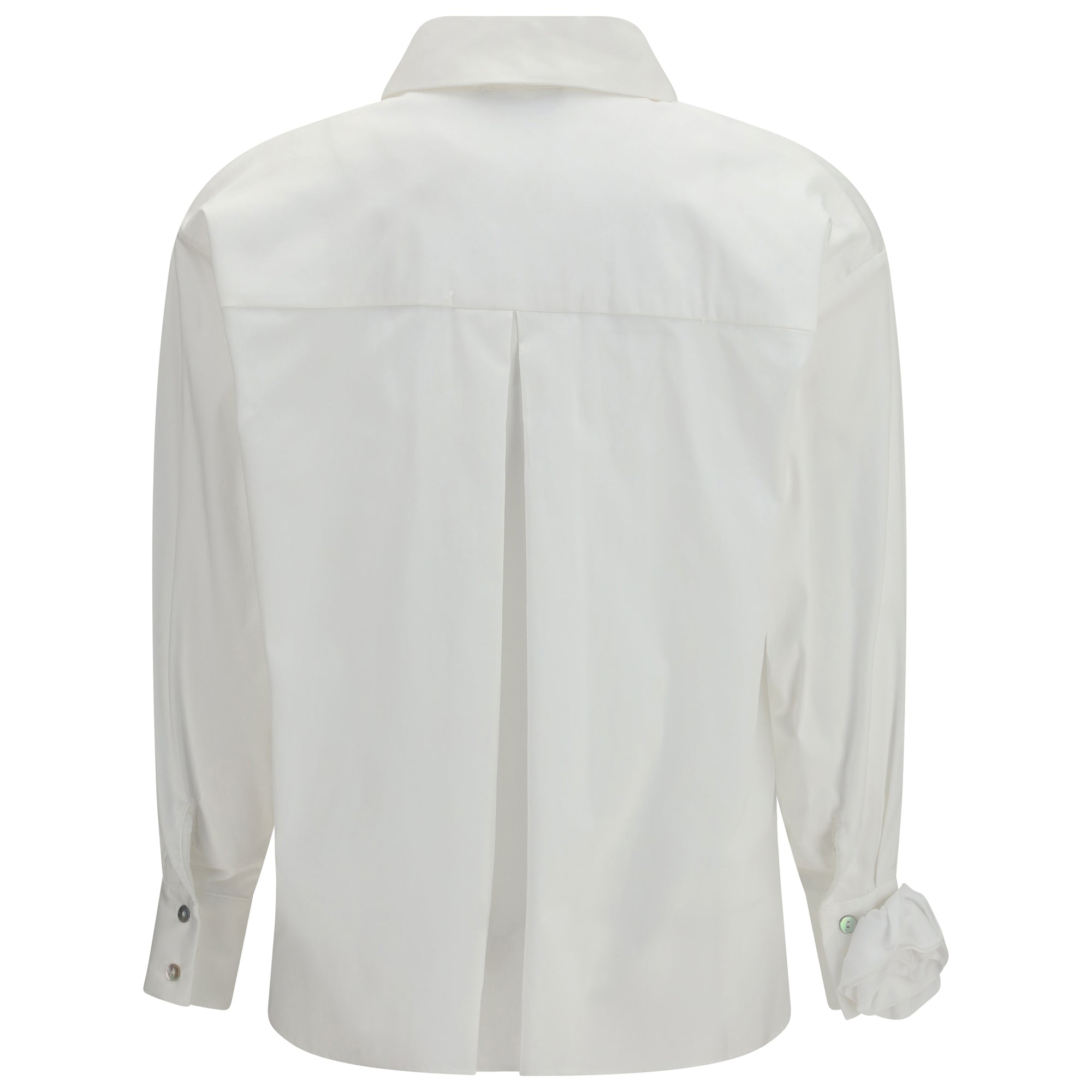 Shirt with appliqué roses